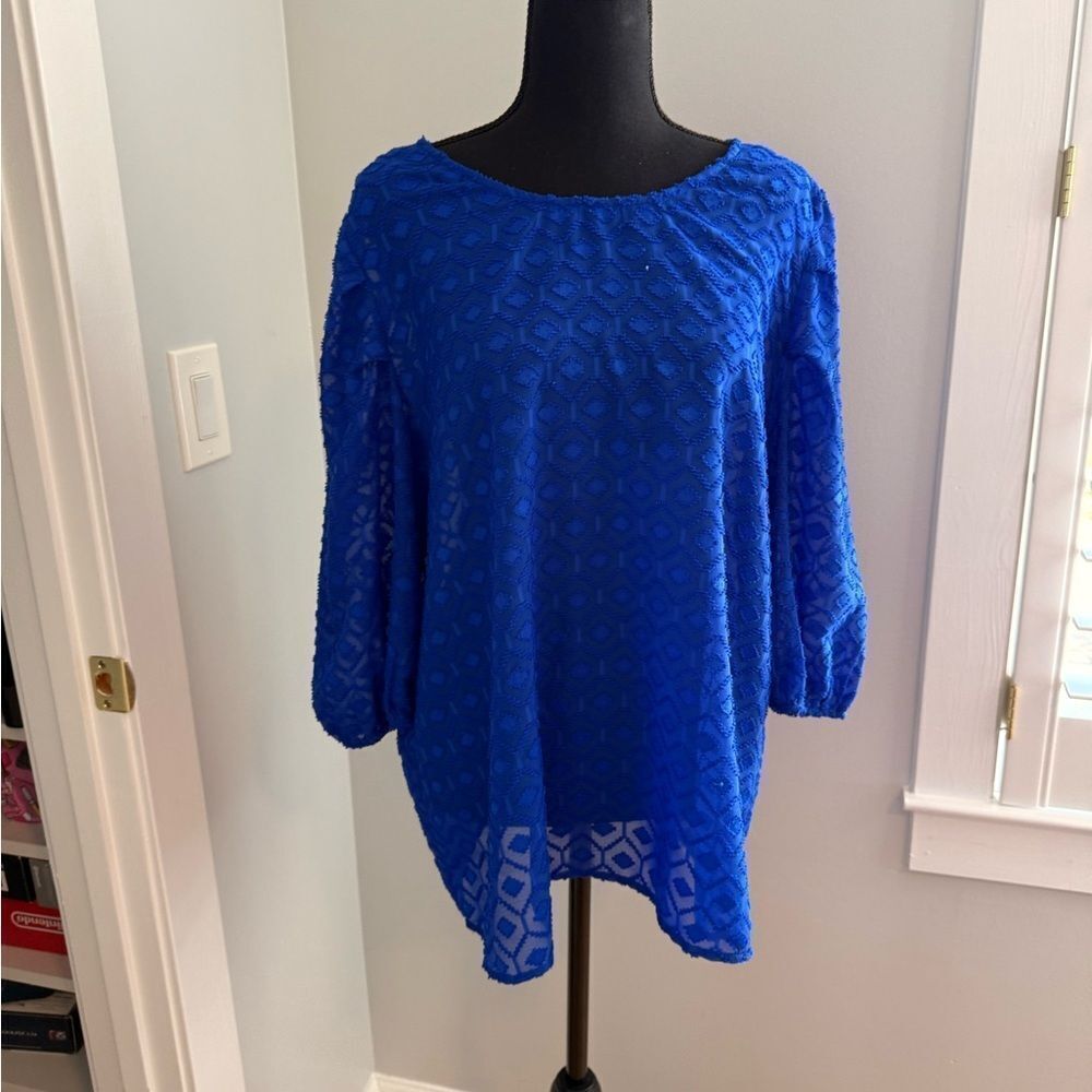 Blue Textured Women's Top